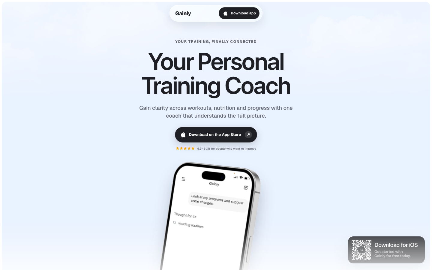 Gainly website preview